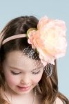 Coral Handmade Floral Birdcage Headband